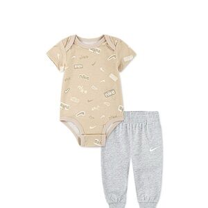 Nike Beige and Light Gray Kids Bodysuit Set